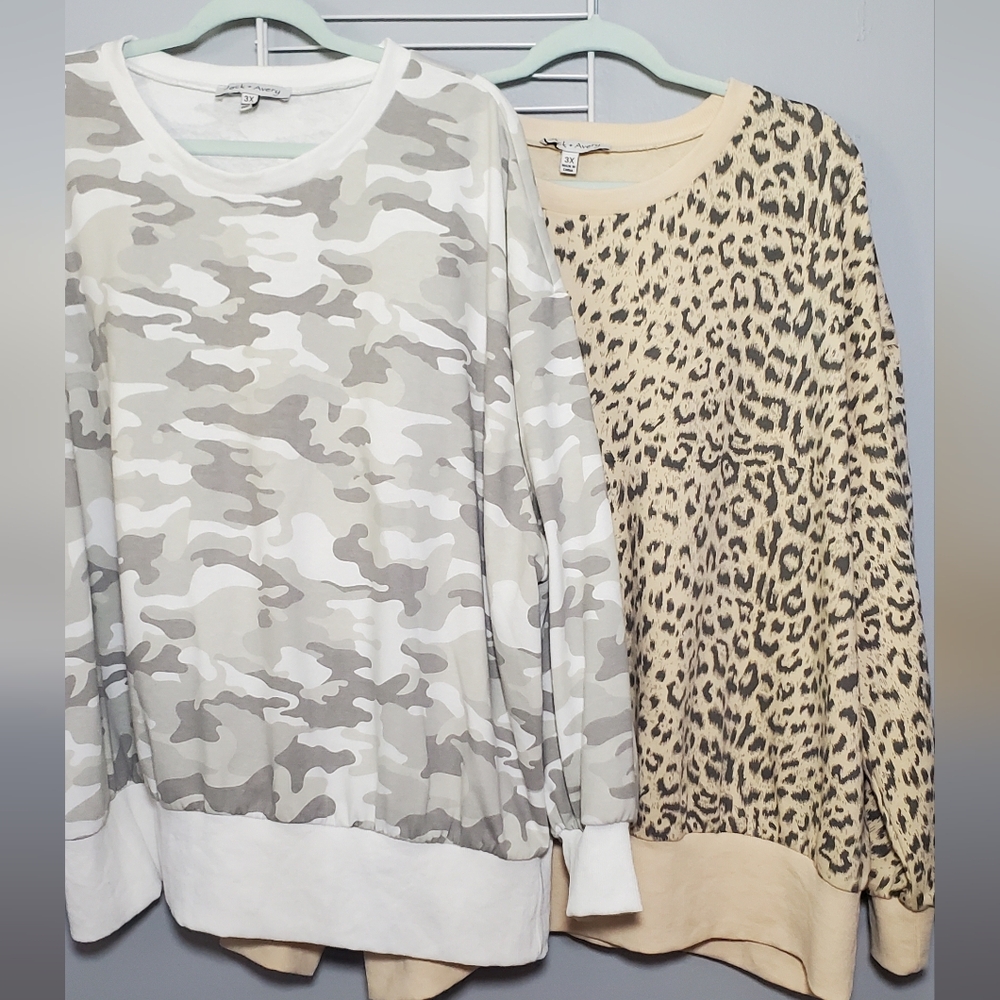 Women's Camouflage and Leopard Print Sweatshirt Set